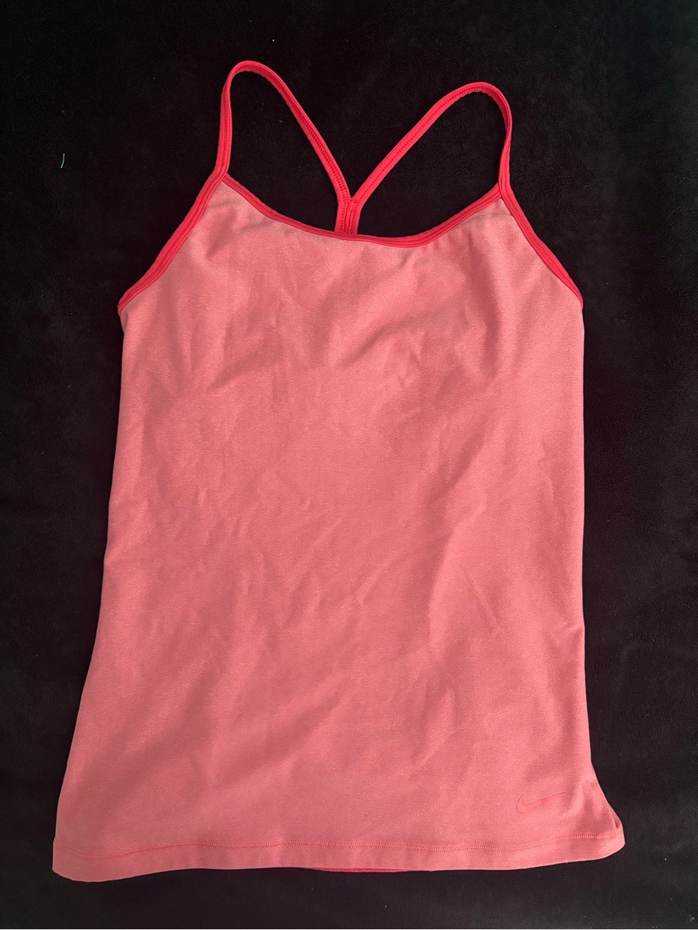 Nike Coral Pink Racerback Tank with Contrast Trim